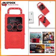 Ulight พลังงานแสงอาทิตย์ฉุกเฉินเครื่องปั่นไฟมือหมุน AM/FM วิทยุพกพา5000MAh USB แบตสำรองไฟฉาย LED ชาร