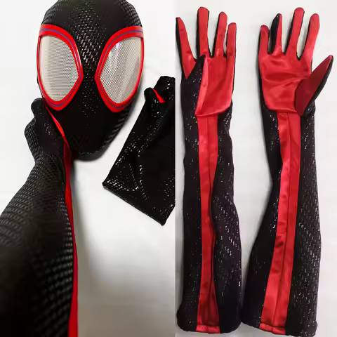 Marvel Miles Morales Spider-Man Silk Screen Gloves 1:1 Handmade Superhero Cos Costume for Halloween 