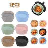 3/1pcs Silicone Air Fryers Oven Baking Tray Pizza Fried Chicken Airfryer Silicone Basket Reusable Airfryer Pan Liner Accessories