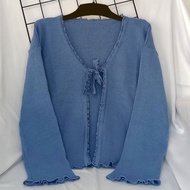 Crop top korean knitwear Women's top outer simple Knit cardigan