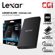 Lexar SL300 2TB 1000MB/s USB 3.2 Sleek and Slim Portable SSD - LSL300002T-RNBNG