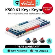Machenike K500 B61 Mechanical Keyboard Wired 60% Keys Hot-swappable RGB Backlit Gaming Keyboard