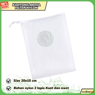 KANTONG JARING MEDIA FILTER AQUARIUM NYLON 2 LAPIS 20x15CM