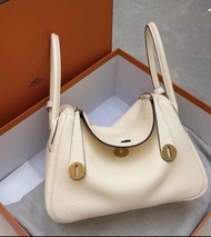99新 Hermes Lindy26 奶油白 全套 nata 奶油白 U刻 99新