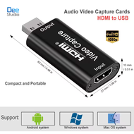 Video Capture Card การ์ดจับภาพวิดีโอเสียง 4K HDMI เป็น USB 2.0 FR PS4 เกม DVD Game/Video Live Hdmi C