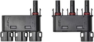 Solar Branch Connector 50A,DC1500V IP68 Waterproof 3 to 1 Y Connectors for Parallel Connection Betwe