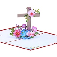 JJ* Holy Crosses 3D Popup Greeting Card Religious Congratulation  Easters Card
