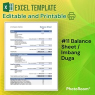 [#11] Balance Sheet Excel Template / Contoh Template Excel Imbang Duga (Financial Reporting /Account