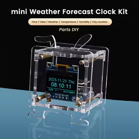 DC5V ESP8266 DIY Electronic Kit Mini Weather Forecast Clock Kits OLED Display Connect with Shell DIY