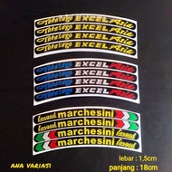 Takasago excel asia rim trim stickers large size Marcesini forged rim stickers cutting