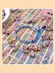 1 bộ 160 tờ nhãn dán vòng tay hạt cườm, Bộ đồ thủ công tự làm, Dòng Happy Channel, Thích hợp làm quà