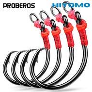 PROBEROS 5pcs Demon Circle Hook 6/0# 7/0# 8/0# 10/0# Carbon Steel Single Fishing Hook Big Game Saltw