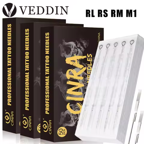 50PCS Sterilized Tattoo Needles Disposable RL RS M1 RM Tattoo Needles for Standard Tattoo Machine &