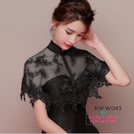 Bolero Brukat Cardigan Wedding Party Black Lace Bww043