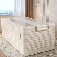 Foldable Quilt Storage Box Large-Capacity Storage Box Thickened Plastic Household Clothes Wheeled St