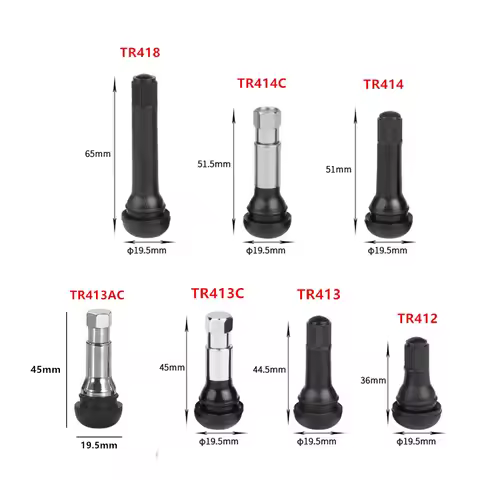 4pc Tr413/414C/412AC/413C Tr415/418/438 Tubeless Snap-In brass Tire Valve Stem Rubber tyre valve in 