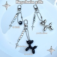 GANTUNGAN Keychain y2k 8 Ball / Poodle Keychain / Silver Keychain / Poodle Bag Chain