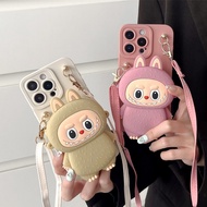 Labubu Coin Purse Phone Case For Huawei Pura 90 Pro Max Nova 15 Pro Ultra Y73 Y72 Y72S Y63 Mate 80 P