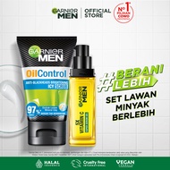 Garnier Men Brightening Simple Set Turbo Bright Super Serum Gel 30 ml + Oil Control Anti Blackheads