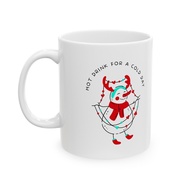 Crimson Delightful Funny Snowman Drink Quote Christmas Mug C2 Ceramic Mug 11Oz