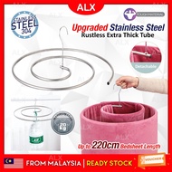 ALX Malaysia Spiral 220cm Magic Hanger Spiral Bedsheet Easy Dry Quilt Mattress Protector Drying Detachable Design Space Saver