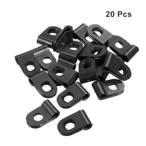 Uxcell White Black 20pcs R-Type 3.1/5.2/6.4/9.5mm Dia. Wire Hose Tube Nylon Cord Clips Cable Clamp W