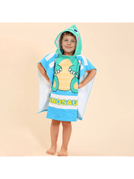 1入組幼兒連帽毛巾浴巾套裝（1-5歲）-小型超柔軟超吸水性微纖維浴袍,附贈手巾,適用於男生洗澡、海灘、游泳、沐浴和露營浴袍