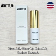 VIOLETTE_FR® BISOU JELLY Lips Sheer Shine 2.5g Bonbon caramel ลิปเจล สีน้ำตาลอ่อนอมชมพู