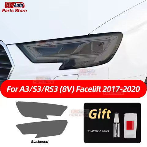 2 Pcs Car Headlight Protective Film Transparent Black TPU Sticker For Audi A3 8V S3 RS3 8Y 2021 2022