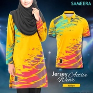 Jersey Active Wear | Woman | Yellow | Jersey Muslimah | Saiz XS-4XL | | Sejuk Selesa