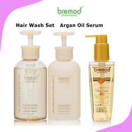 Bremod Premium Keratin Complex Trement Hair Shampoo or Conditioner &Bremod Morrocan Argan Oil Serum 