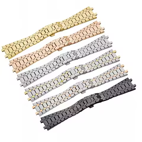 Watchband 21mm 26mm Men Women Full Stainless Steel Bracelet For AP ROYAL OAK 15400 26331 15500 Watch