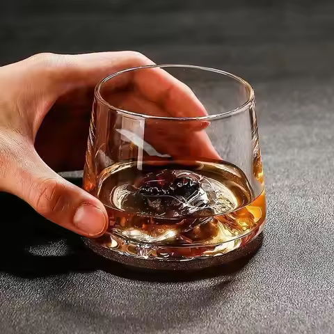 Crystal Glass Whiskey Cup, Japanese Liquor Glass, Clear Iceberg Glass, Suitable for Vodka, Liqueur,
