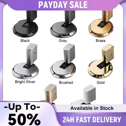 Magnetic Suction Door Stopper Wall Protector Keep Door Open Punch-Free Mechanical Silent Floor Door 