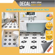 Non-Slip Bathroom Floor Sticker Decal Premium Bathroom Floor Sticker Vintage Tile Library Decal DDS-