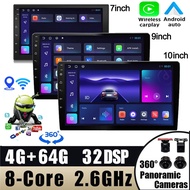 Android Player【4GB RAM+64GB ROM 8Core】7inch 9inch 10Inch Car Radio Headunit 2Din Car Player with Wir