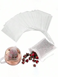 100入/袋一次性無紡布茶包,帶抽繩濾紙,用於香料茶或散茶的過濾