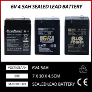 Battery 6V 4.5AH BATTERY Sealed Lead Acid Battery