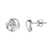 Moissanite Stud Earrings, 925 Sterling Silver 1CT D Color VVS1 Round Cut Lab Created Diamond Earring