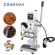 ZONESUN Two Work Plate Hot Foil Stamping Machine Manual Bronzing Machine for PVC Card leather and pa