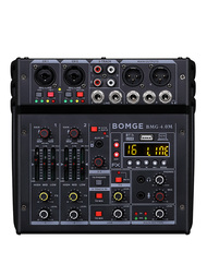 BOMGE 4.0M มิกเซอร์คอนโซลผสมเสียงพร้อมอินพุตดิจิทัล 4 ช่อง USB บลูทูธ เอฟเฟกต์เสียง 24 แบบ อินพุต Ph
