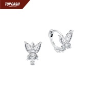 Top Cash Jewellery 10k Lab Grown Diamond Butterfly Loop Earrings