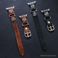 Suitable for apple watch8 Strap iwatch9 apple Watch Foreign Trade Hot Sale Punk Genuine Leather Stra