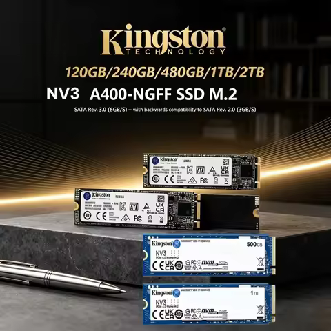 Kingston NV3 & A400 Budget Friendly M.2 2280 SATA NVMe SSD Fast Storage Upgrade For Laptop & Gaming