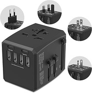 Universal Travel Adapter, International Power Plug Adapter with 4 USB-A and 2 USB-C Ports, Worldwide