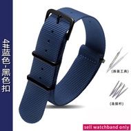 ❆ For Seiko Watch Strap Seiko No. 5 Sports Green Black Water Ghost Nylon Watch Band Srpd 79 77k1 Tre