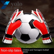 YOLO 1 Pair Kids Goalie Gloves, Cushioning Antiskid Goalkeeper Gloves, Riding Scooters Soft Double Layer Wrist Major Soccer Goalkeeper Gloves Soccer Match