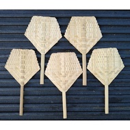 Bamboo Woven Fan (Portable Size 6-7 Inches) Hand Antique Five-Pointed Stove