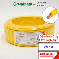 Dây Điện Đơn 1 Lõi 1 Lớp Cách Điện Cadivi CV 6.0 – 06/1kV 6.0 mm2