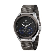 [2 Years Warranty] Maserati TRAGUARDO Grey Mesh Band Chronograph 45mm Mens Watch R8873612006